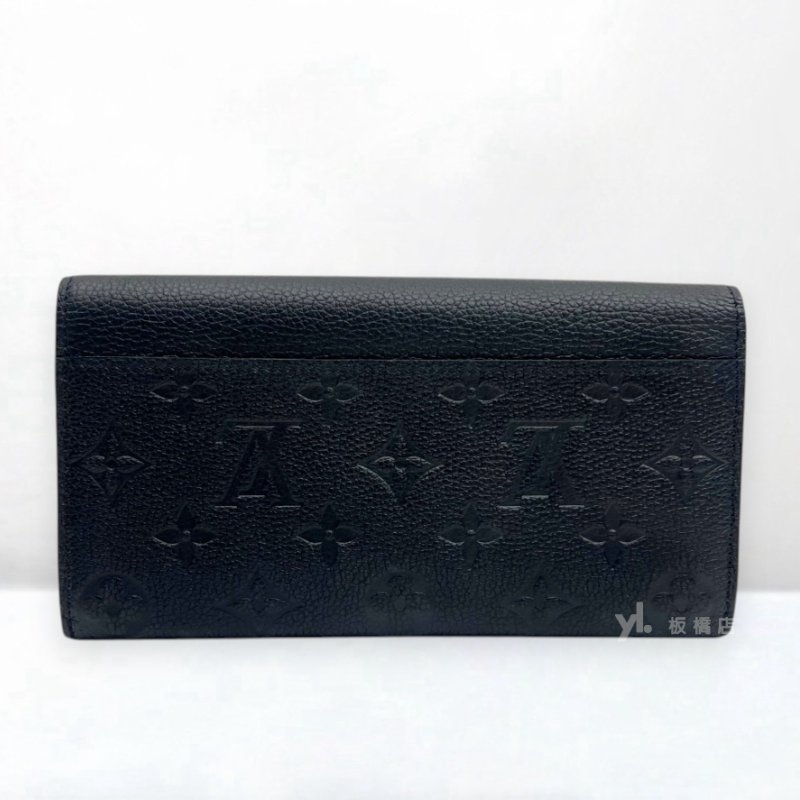 S5439-LV 黑牛皮壓紋信封下蓋長夾M61182-3