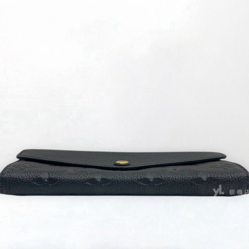 S5439-LV 黑牛皮壓紋信封下蓋長夾M61182-4