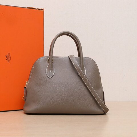 HERMES Bolide保齡球包25大象灰Epsom皮Z刻金扣肩背包