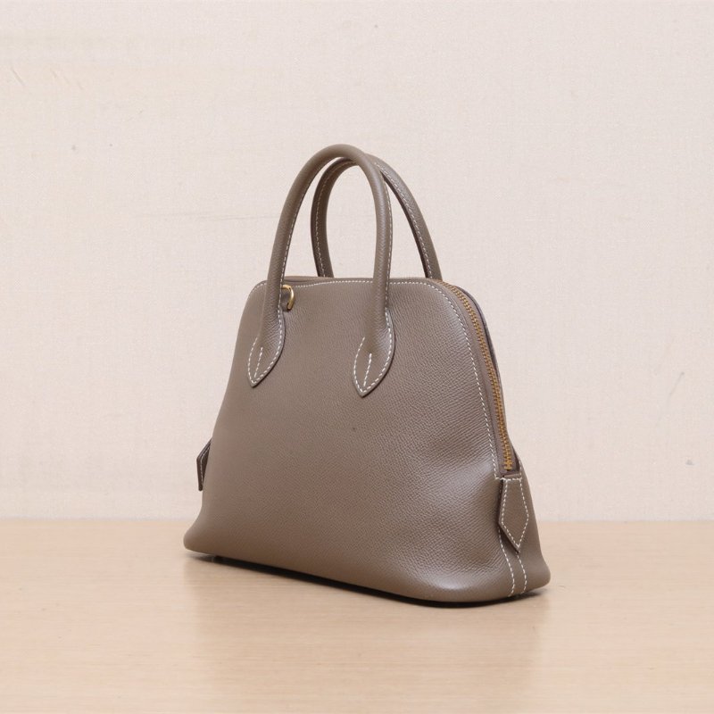 HERMES Bolide保齡球包25大象灰Epsom皮Z刻金扣肩背包-4