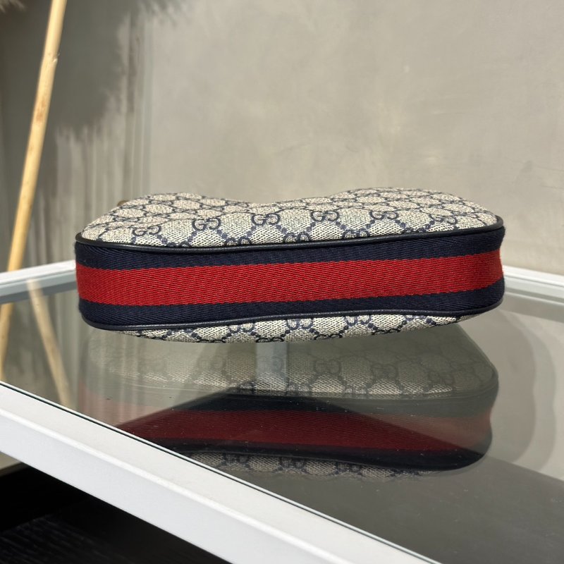 GUCCI Attache帆布斜背包 - 小號藍-6
