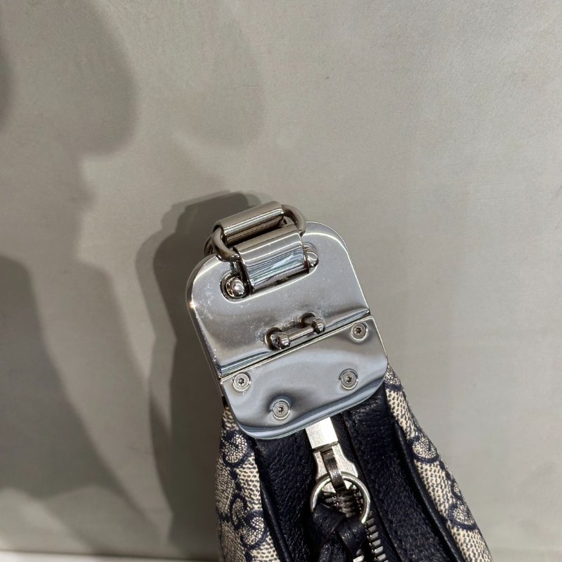 GUCCI Attache帆布斜背包 - 小號藍-9