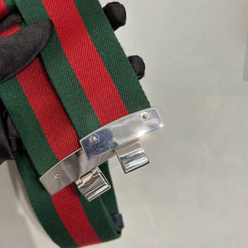 GUCCI Attache帆布斜背包 - 小號藍-11