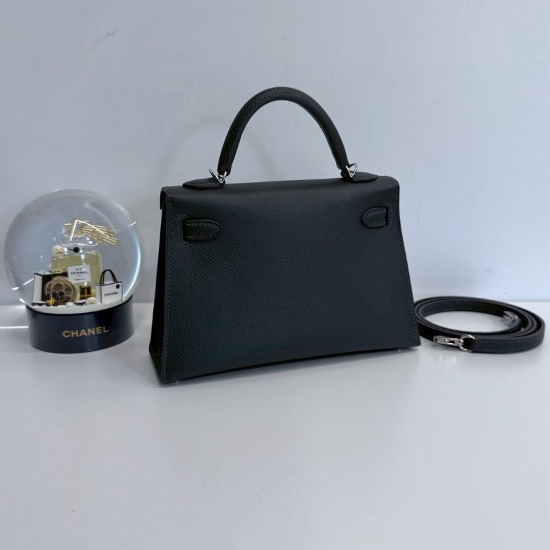 Hermes Mini Kelly 二代 石板灰 鴛鴦釦 99新閒置 全配K刻/ HD.J-2
