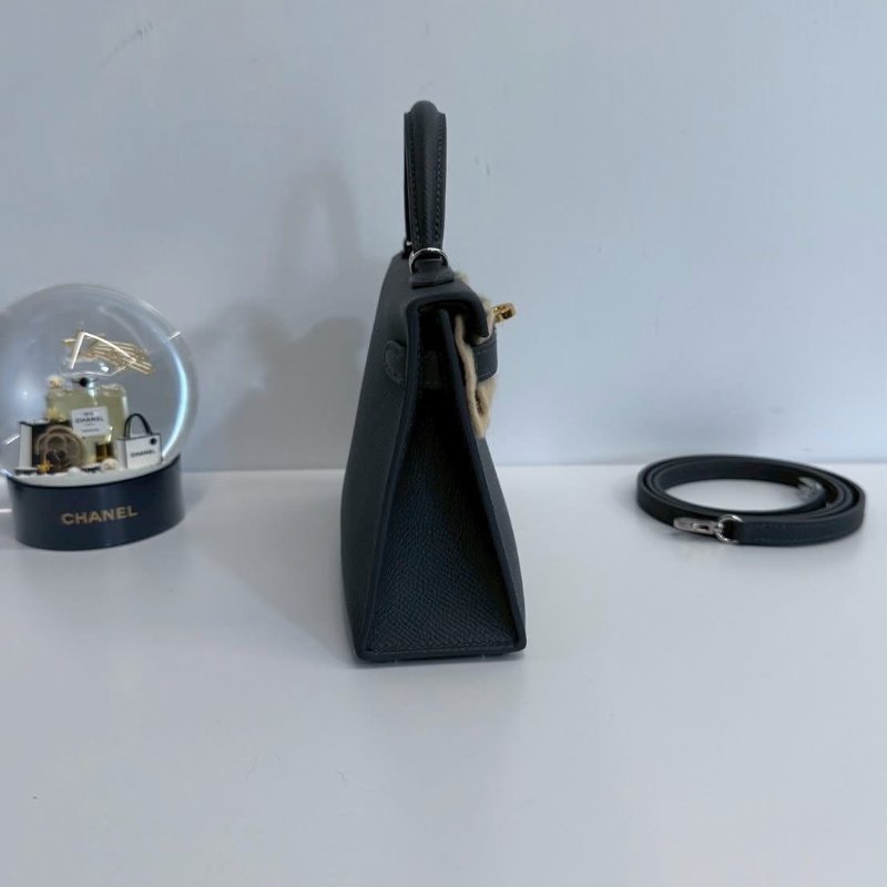 Hermes Mini Kelly 二代 石板灰 鴛鴦釦 99新閒置 全配K刻/ HD.J-6