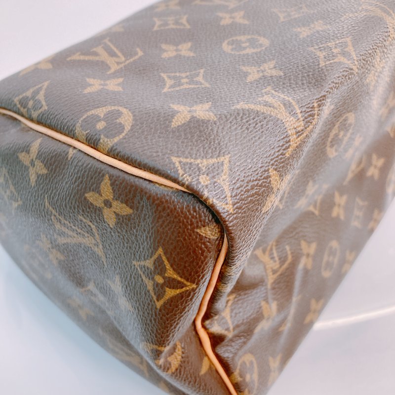 MS0639 Louis Vuitton 路易威登 枕頭包 帆布塗層 經典老花紋 金扣 Speedy 25 Canvas Monogram x GHW-5