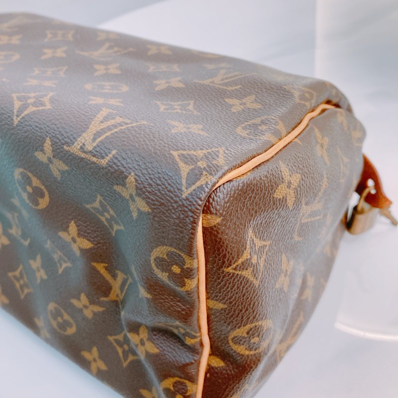 MS0639 Louis Vuitton 路易威登 枕頭包 帆布塗層 經典老花紋 金扣 Speedy 25 Canvas Monogram x GHW-6