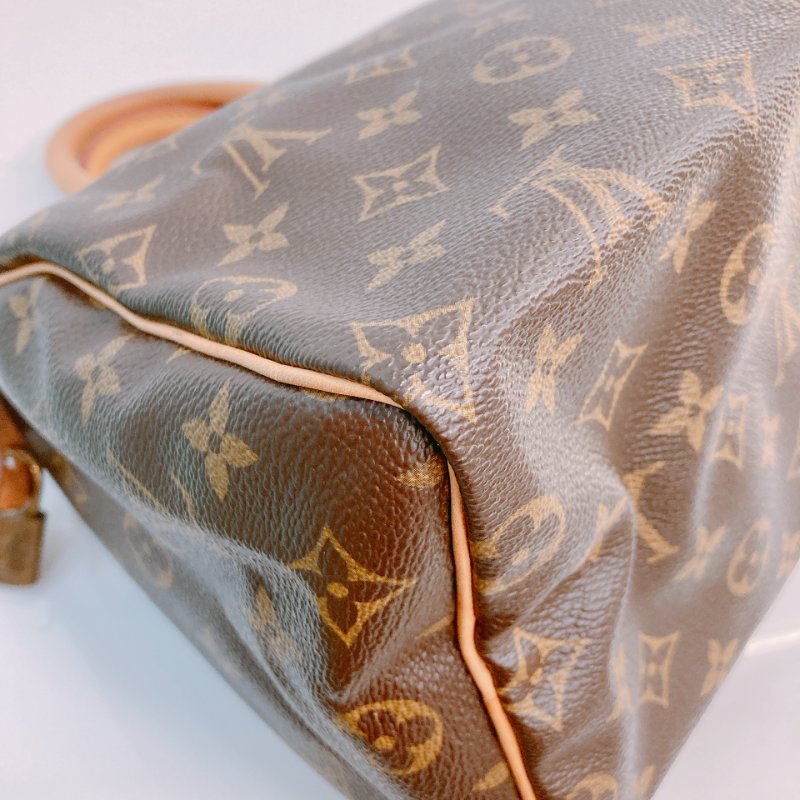 MS0639 Louis Vuitton 路易威登 枕頭包 帆布塗層 經典老花紋 金扣 Speedy 25 Canvas Monogram x GHW-7