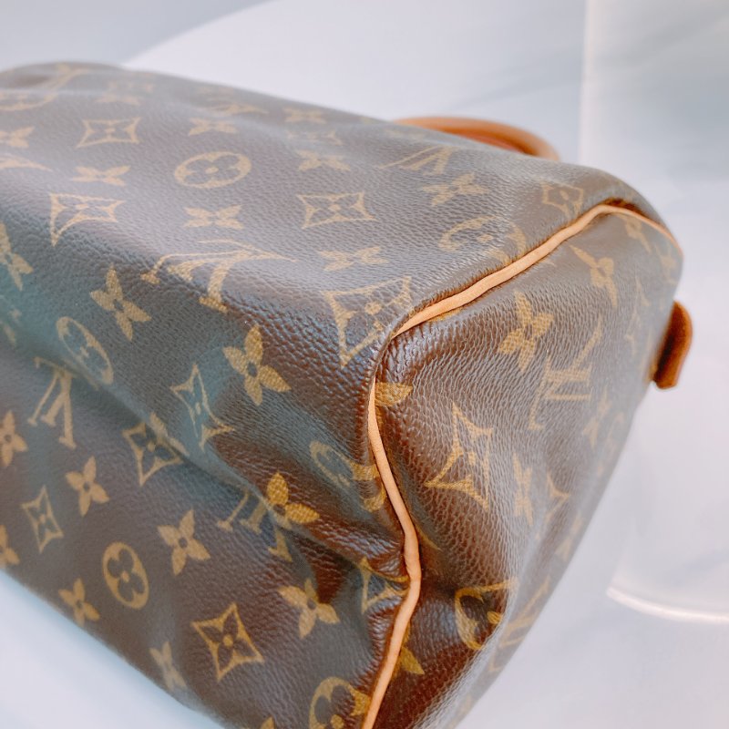MS0639 Louis Vuitton 路易威登 枕頭包 帆布塗層 經典老花紋 金扣 Speedy 25 Canvas Monogram x GHW-8