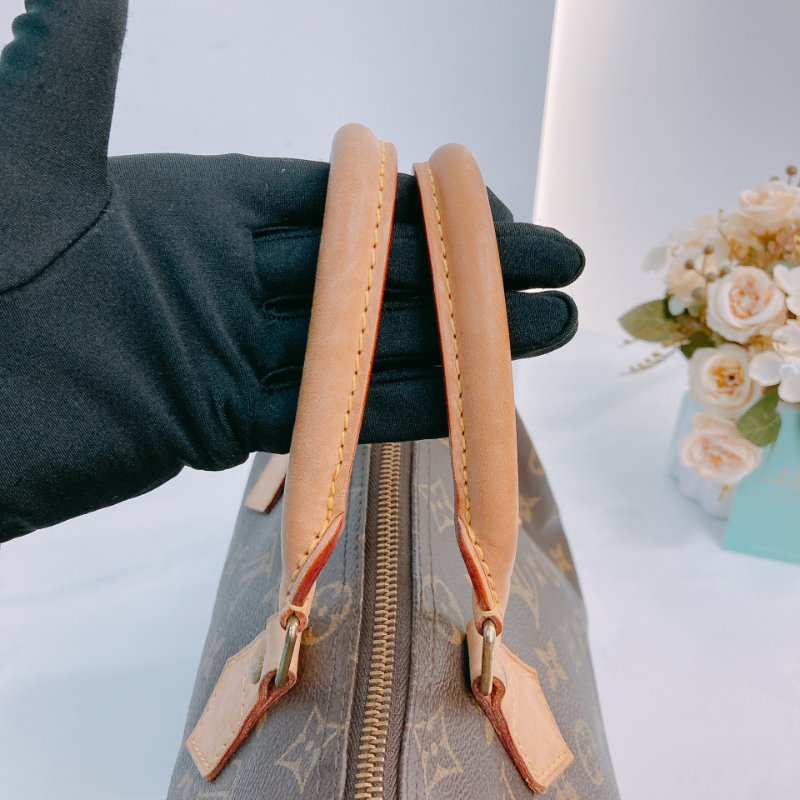 MS0639 Louis Vuitton 路易威登 枕頭包 帆布塗層 經典老花紋 金扣 Speedy 25 Canvas Monogram x GHW-10