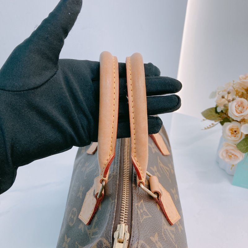 MS0639 Louis Vuitton 路易威登 枕頭包 帆布塗層 經典老花紋 金扣 Speedy 25 Canvas Monogram x GHW-11