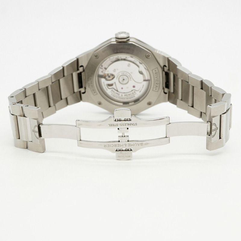 名士 (Baume & Mercier) Riviera Baumatic M0A10702 灰色錶盤男士腕錶-3