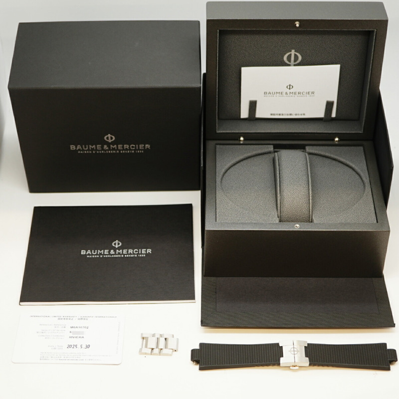 名士 (Baume & Mercier) Riviera Baumatic M0A10702 灰色錶盤男士腕錶-9