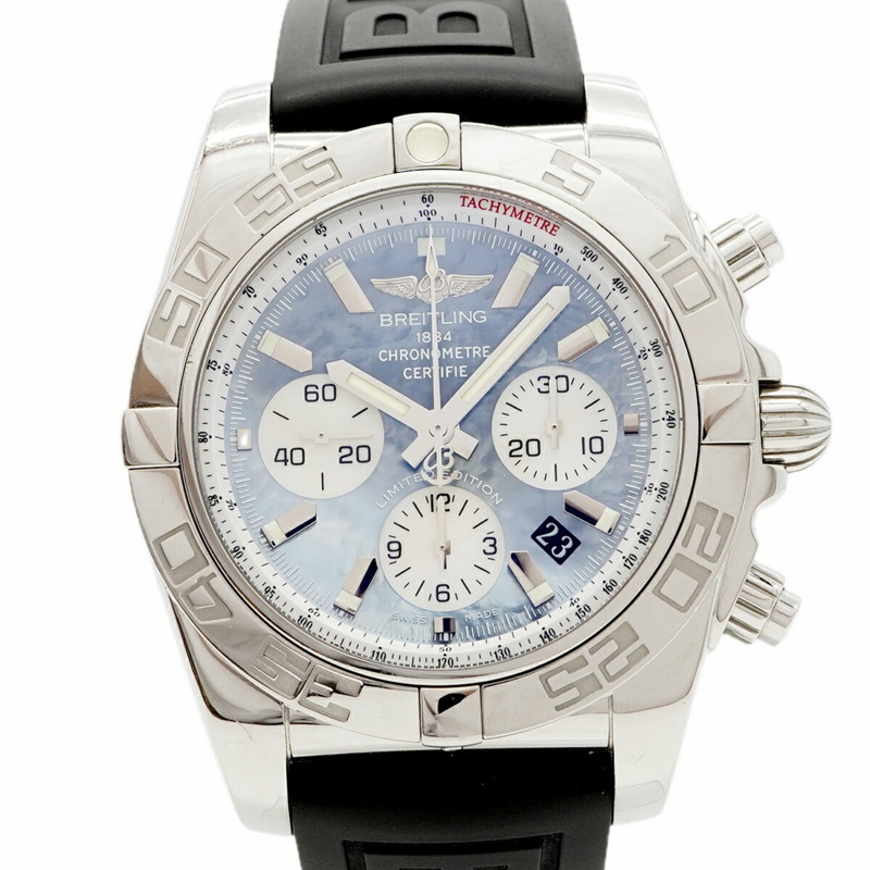 百年靈 Chronomat 44 日本限量版（400 枚）AB01103C BC48 藍色錶盤男士腕錶-0