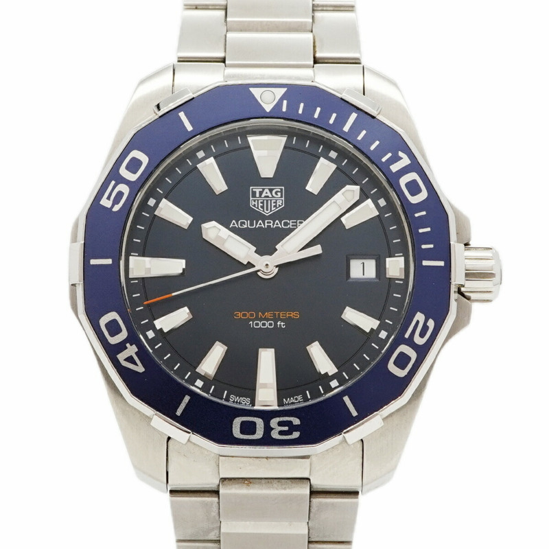 TAG Heuer Aquaracer WAY111C 海軍藍錶盤男士手錶-0