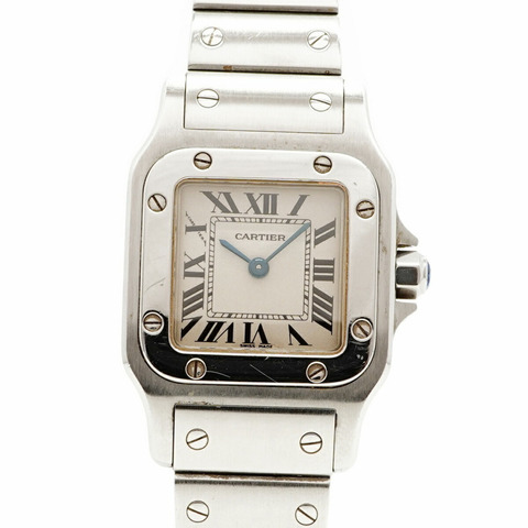 卡地亞 Santos Galbee SM W20056D6 象牙色錶盤女士腕錶