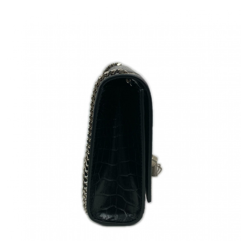 △ SAINT LAURENT 聖羅蘭 Black Crocodile Embossed Calfskin Kate Shoulder Bag 黑色鰐魚壓紋小牛皮肩背包 GAB354119-267008315-4