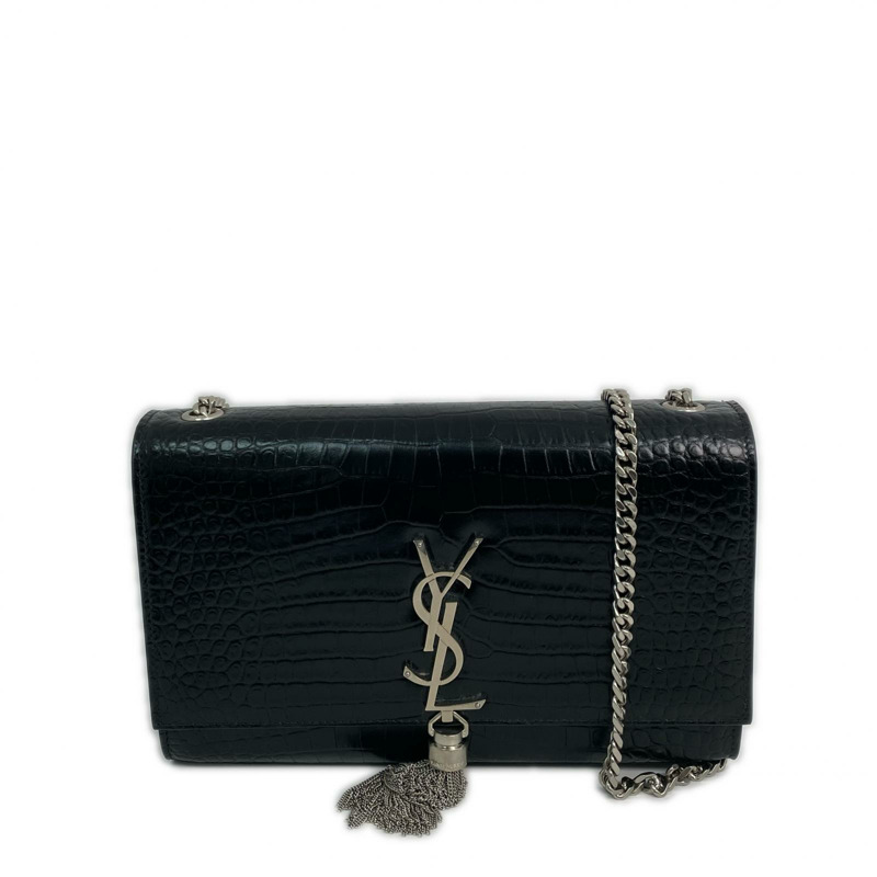 �� SAINT LAURENT ������ Black Crocodile Embossed Calfskin Kate Chain Shoulder Bag �K�F�k���ؖ䏬���獽�Y���w�� GAB354119-267008316-1