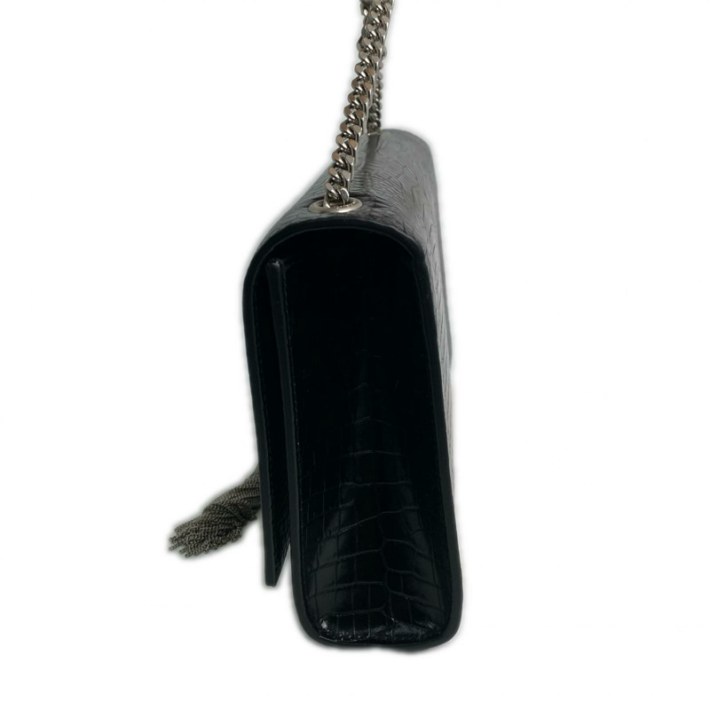 �� SAINT LAURENT ������ Black Crocodile Embossed Calfskin Kate Chain Shoulder Bag �K�F�k���ؖ䏬���獽�Y���w�� GAB354119-267008316-4