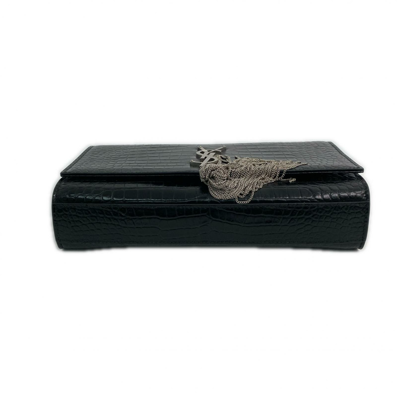 �� SAINT LAURENT ������ Black Crocodile Embossed Calfskin Kate Chain Shoulder Bag �K�F�k���ؖ䏬���獽�Y���w�� GAB354119-267008316-5