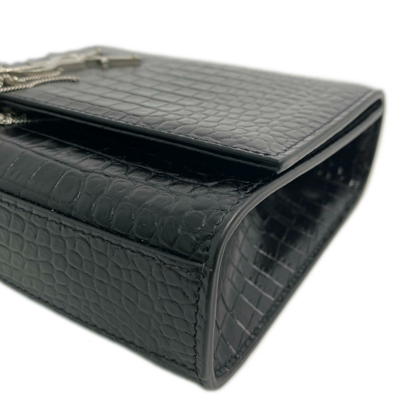 �� SAINT LAURENT ������ Black Crocodile Embossed Calfskin Kate Chain Shoulder Bag �K�F�k���ؖ䏬���獽�Y���w�� GAB354119-267008316-6