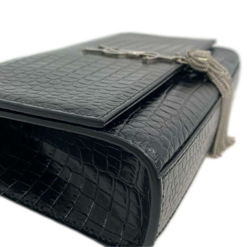 �� SAINT LAURENT ������ Black Crocodile Embossed Calfskin Kate Chain Shoulder Bag �K�F�k���ؖ䏬���獽�Y���w�� GAB354119-267008316-7