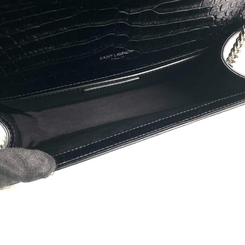 �� SAINT LAURENT ������ Black Crocodile Embossed Calfskin Kate Chain Shoulder Bag �K�F�k���ؖ䏬���獽�Y���w�� GAB354119-267008316-15