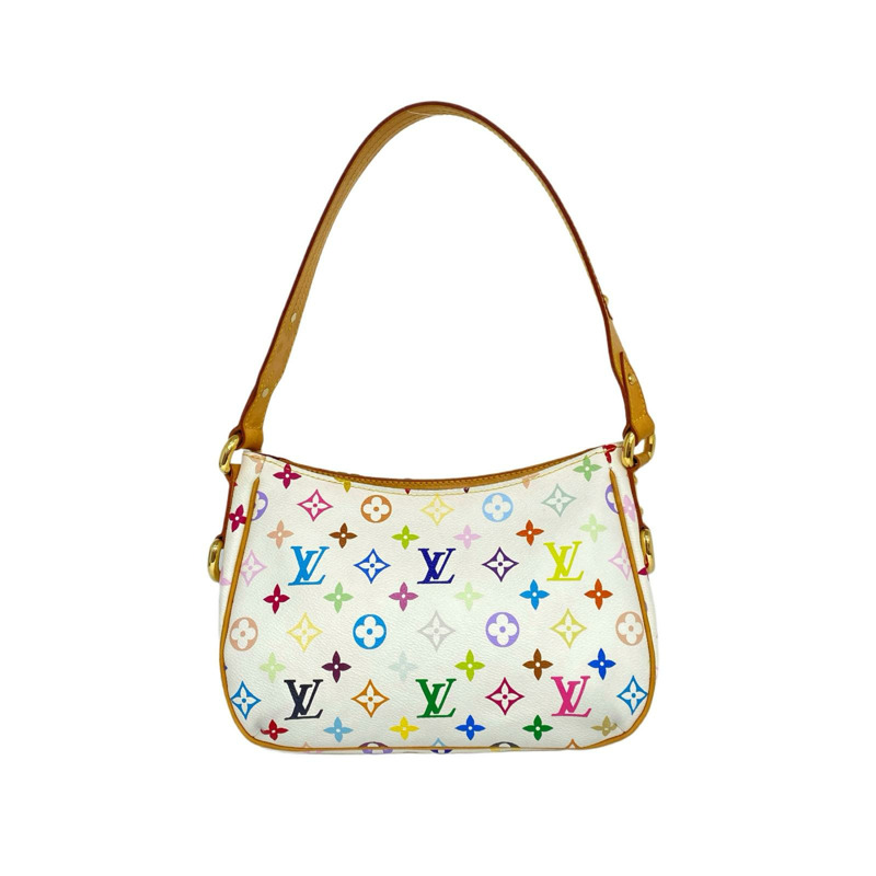 △ LOUIS VUITTON 路易·威登 White Coated Canvas Monogram Multicolor Lodge PM Shoulder Bag 白色塗層帆布經典老花肩背包 M40053-267008178-1