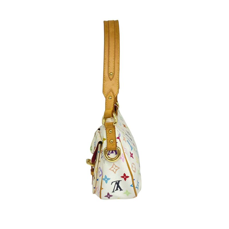 △ LOUIS VUITTON 路易·威登 White Coated Canvas Monogram Multicolor Lodge PM Shoulder Bag 白色塗層帆布經典老花肩背包 M40053-267008178-2