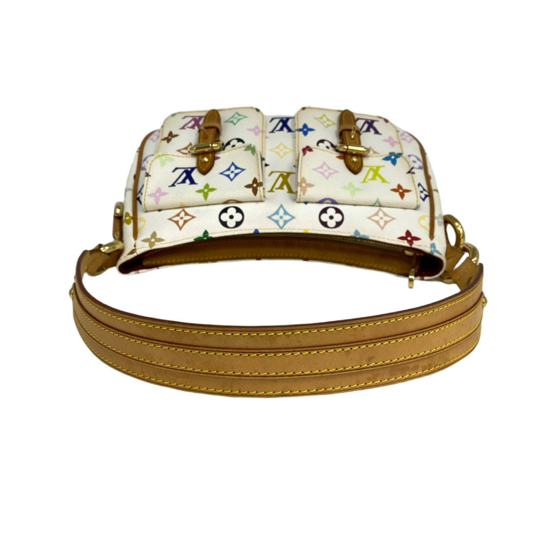 △ LOUIS VUITTON 路易·威登 White Coated Canvas Monogram Multicolor Lodge PM Shoulder Bag 白色塗層帆布經典老花肩背包 M40053-267008178-9