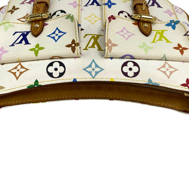 △ LOUIS VUITTON 路易·威登 White Coated Canvas Monogram Multicolor Lodge PM Shoulder Bag 白色塗層帆布經典老花肩背包 M40053-267008178-12
