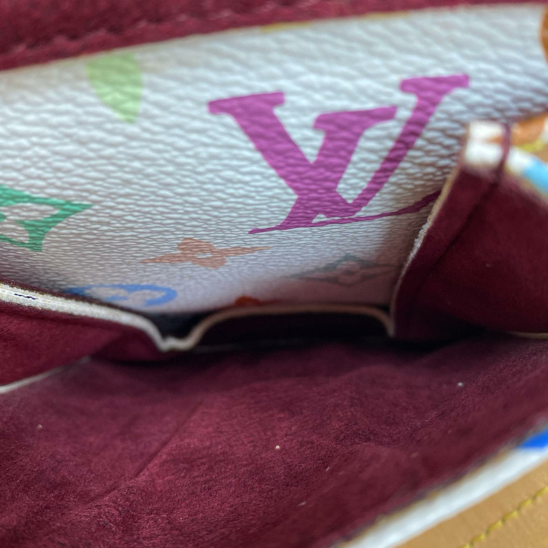 △ LOUIS VUITTON 路易·威登 White Coated Canvas Monogram Multicolor Lodge PM Shoulder Bag 白色塗層帆布經典老花肩背包 M40053-267008178-23