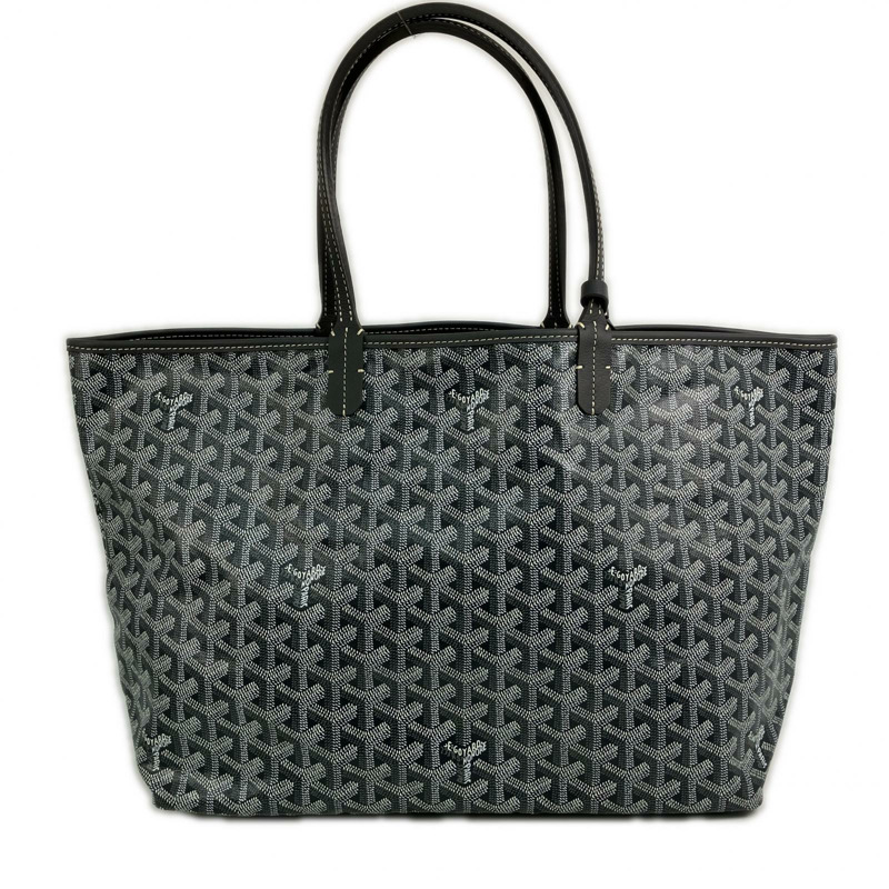 △ GOYARD 高雅德 Grey Coated Canvas Saint Louis PM Tote Bag 灰色塗層帆布托特袋-267008422-1