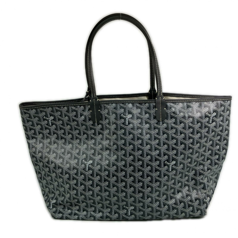 △ GOYARD 高雅德 Grey Coated Canvas Saint Louis PM Tote Bag 灰色塗層帆布托特袋-267008422-2