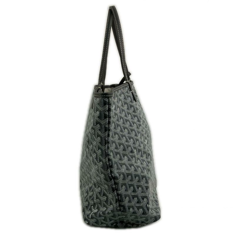 △ GOYARD 高雅德 Grey Coated Canvas Saint Louis PM Tote Bag 灰色塗層帆布托特袋-267008422-4