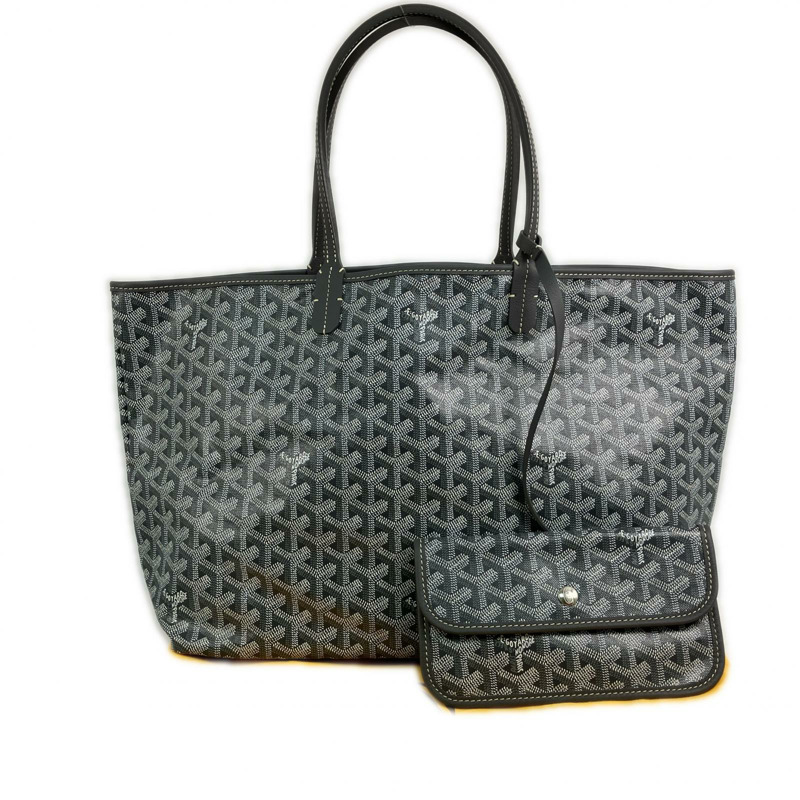 △ GOYARD 高雅德 Grey Coated Canvas Saint Louis PM Tote Bag 灰色塗層帆布托特袋-267008422-11