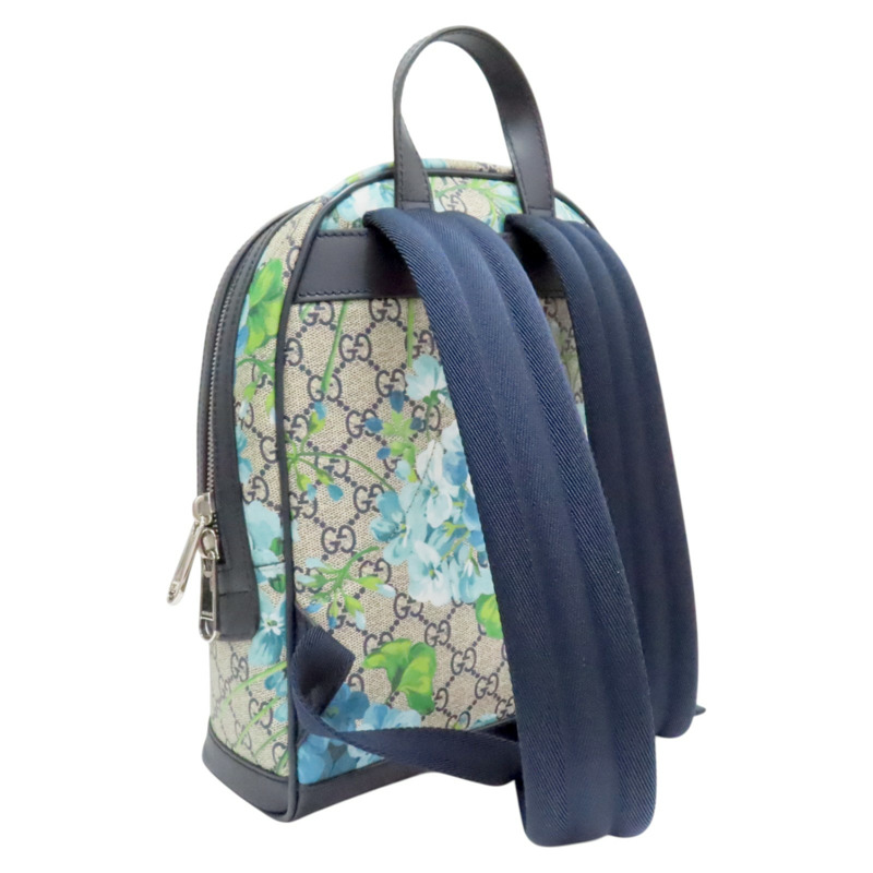 藍色 GG Supreme Blooms帆布 Day 後背包【GUCCI 古馳】 546327-1