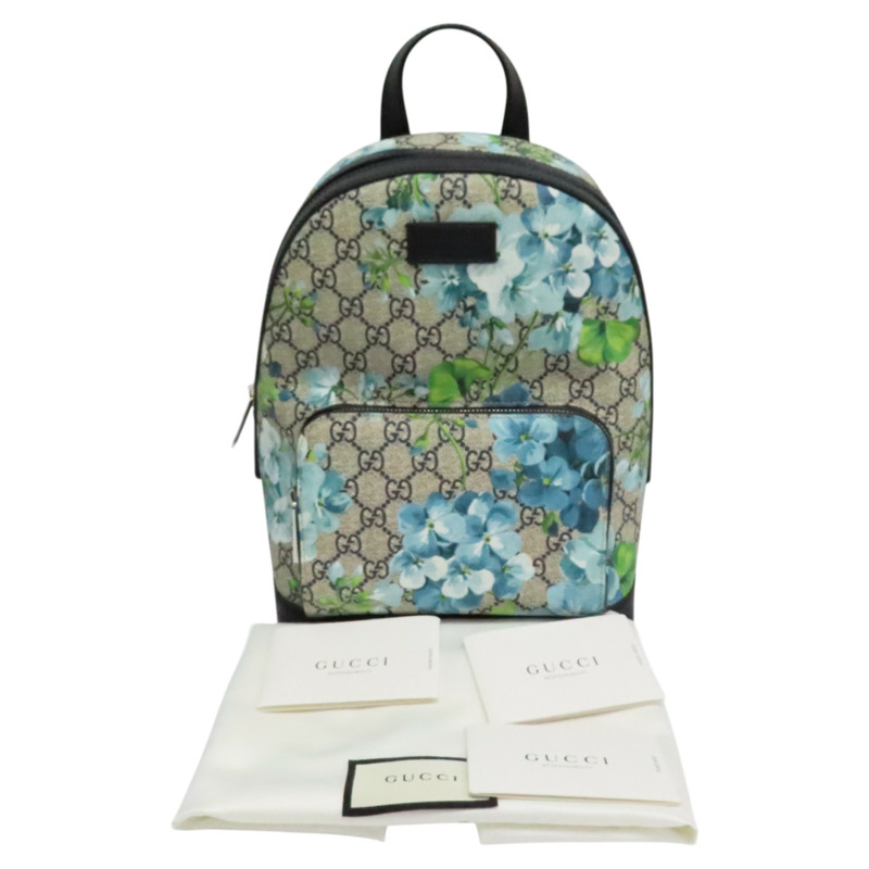 藍色 GG Supreme Blooms帆布 Day 後背包【GUCCI 古馳】 546327-9
