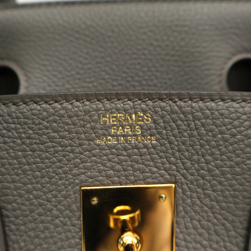 錫器灰 Togo牛皮 Birkin 30 柏金包 手提包 Z刻 金釦【HERMES 愛馬仕】-6