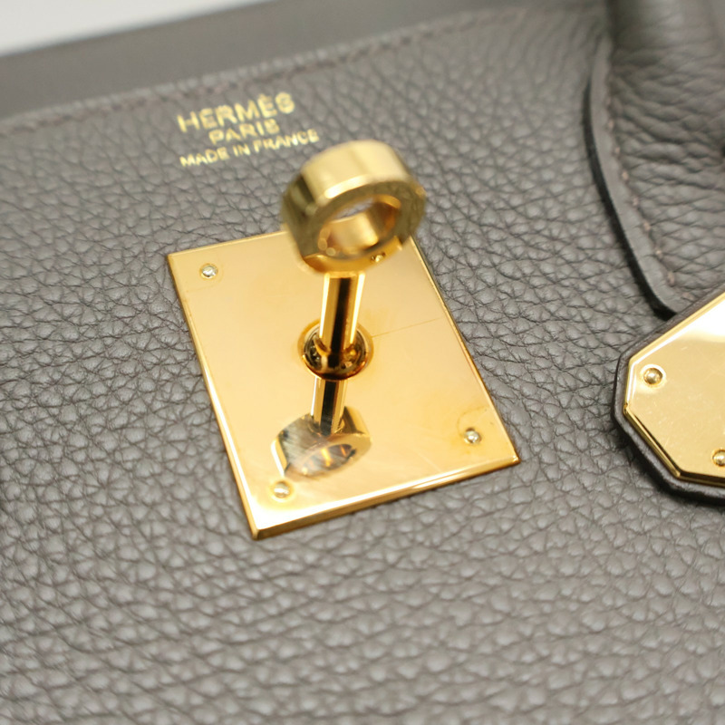 錫器灰 Togo牛皮 Birkin 30 柏金包 手提包 Z刻 金釦【HERMES 愛馬仕】-8