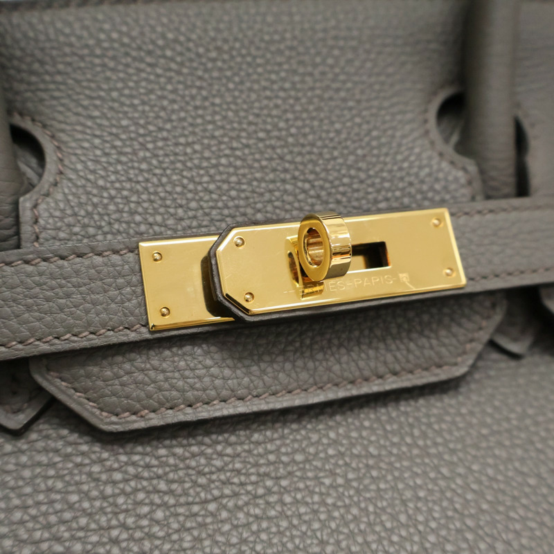 錫器灰 Togo牛皮 Birkin 30 柏金包 手提包 Z刻 金釦【HERMES 愛馬仕】-9