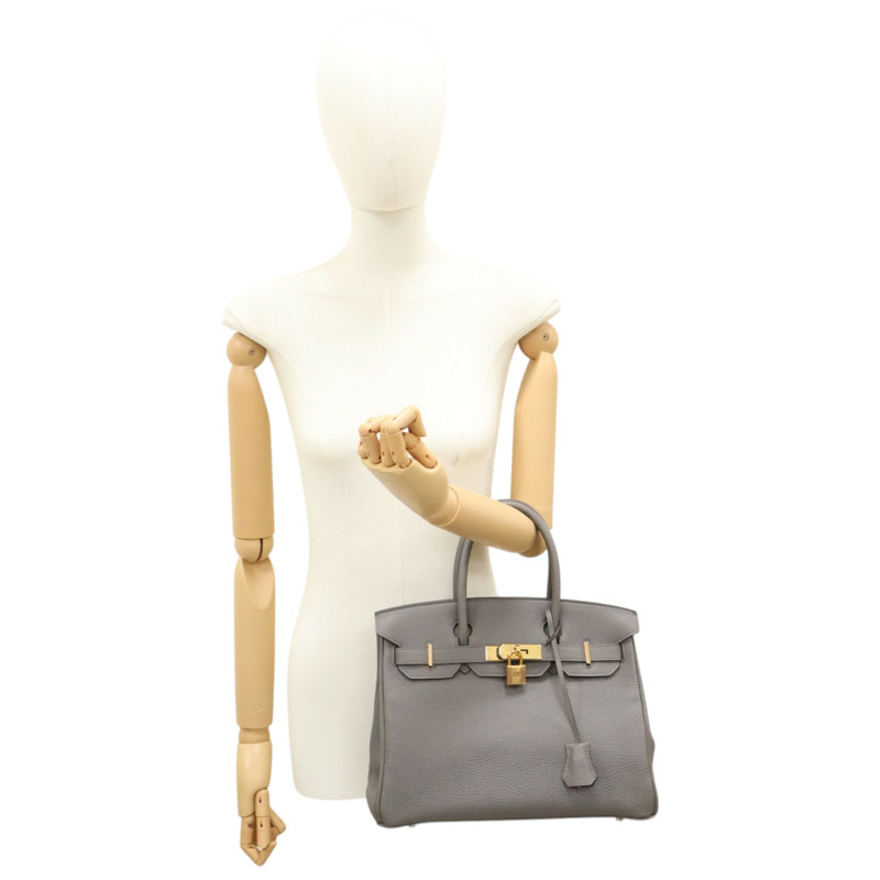 錫器灰 Togo牛皮 Birkin 30 柏金包 手提包 Z刻 金釦【HERMES 愛馬仕】-12