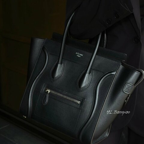 S5446-CELINE LUGGAGE黑色牛皮大號囧包
