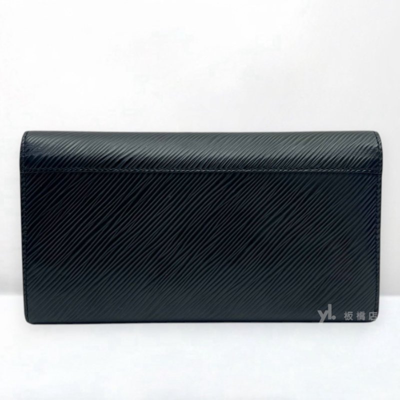 S5447-LV Twist翻轉銀釦EPI黑牛皮長夾M68309-3
