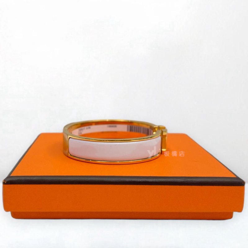 S5449-Hermes Clic白色金釦H手環PM-1