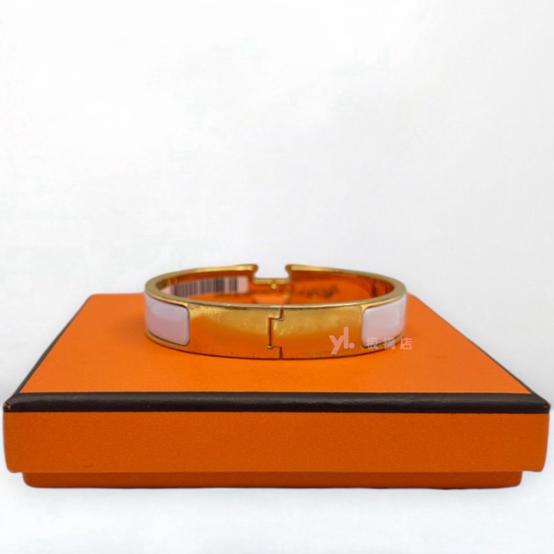 S5449-Hermes Clic白色金釦H手環PM-2