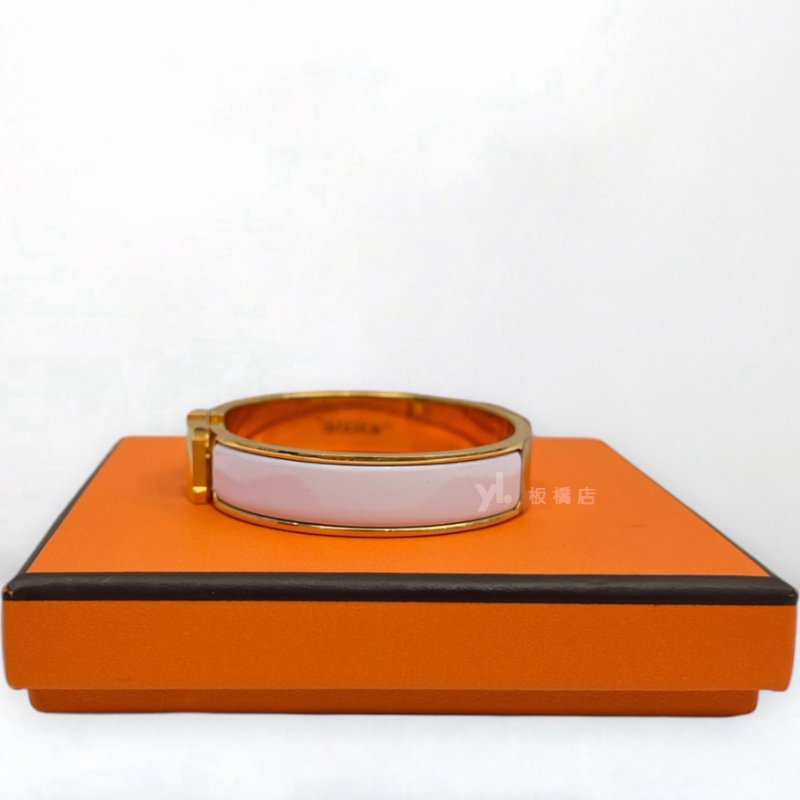 S5449-Hermes Clic白色金釦H手環PM-3