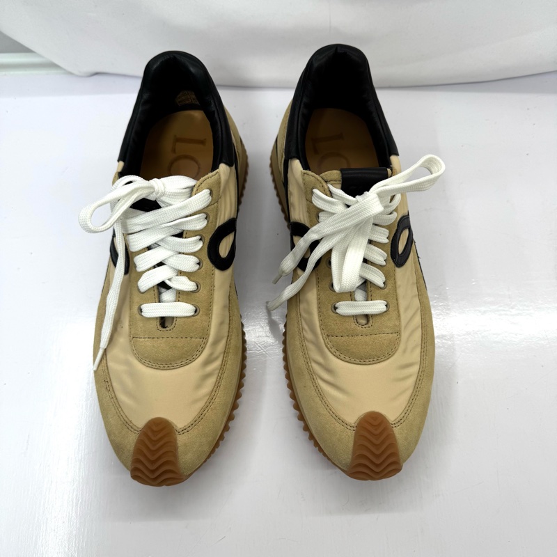 LOEWE 拼接麂皮尼龍運動鞋 592306 #40-2