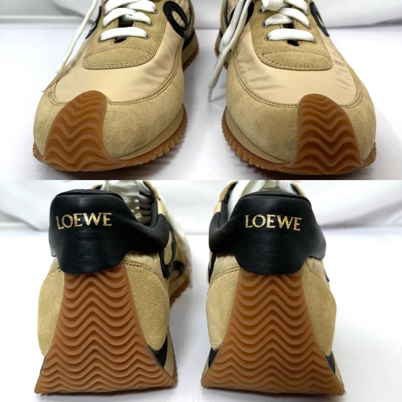 LOEWE 拼接麂皮尼龍運動鞋 592306 #40-3
