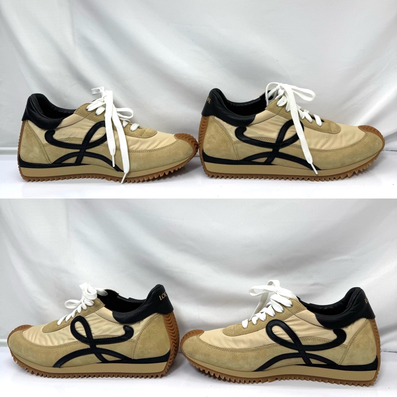 LOEWE 拼接麂皮尼龍運動鞋 592306 #40-4